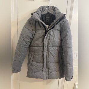 NWT Banana Republic Hooded Puffer Jacket Gray Men’s Small S